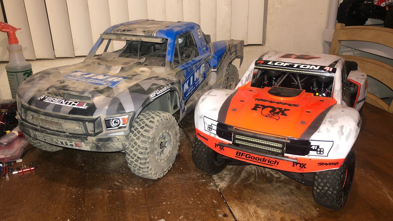 Losi Super Baja Rey 2.0 в сравнении с Traxxas UDR и снятием запасного колеса Losi