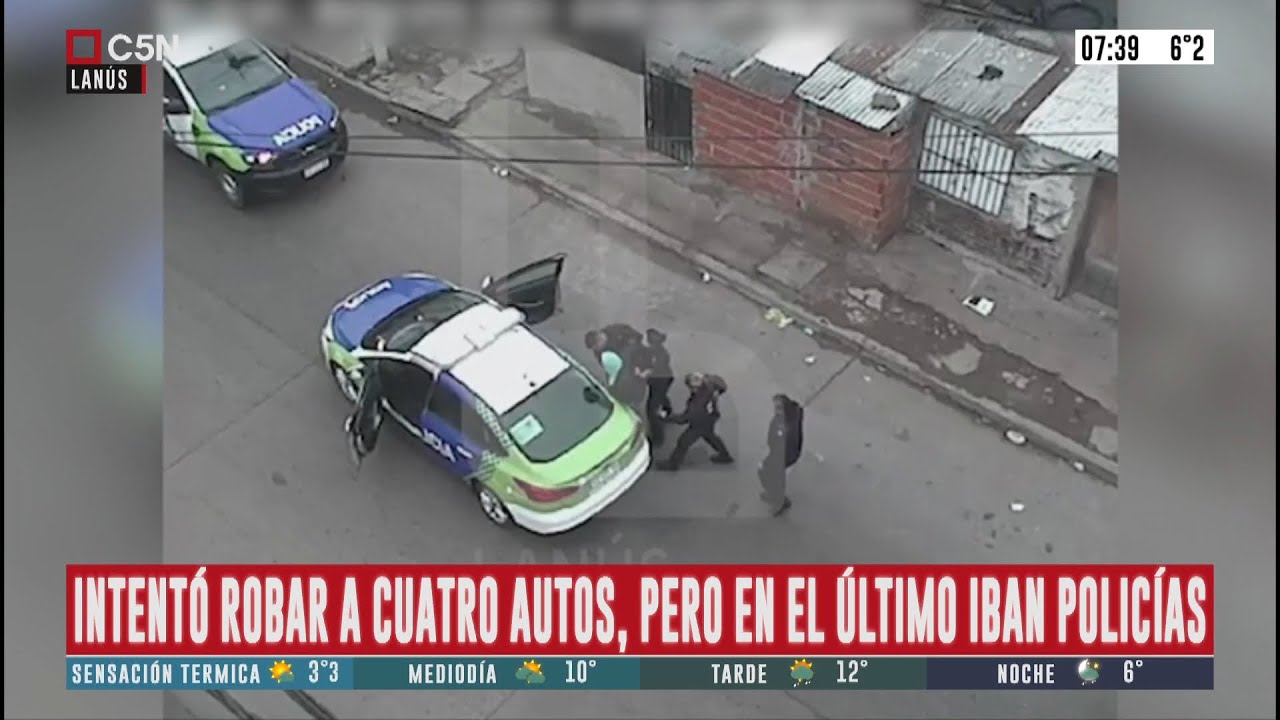 Intentó robar a cuatro autos, pero en el último iban policías