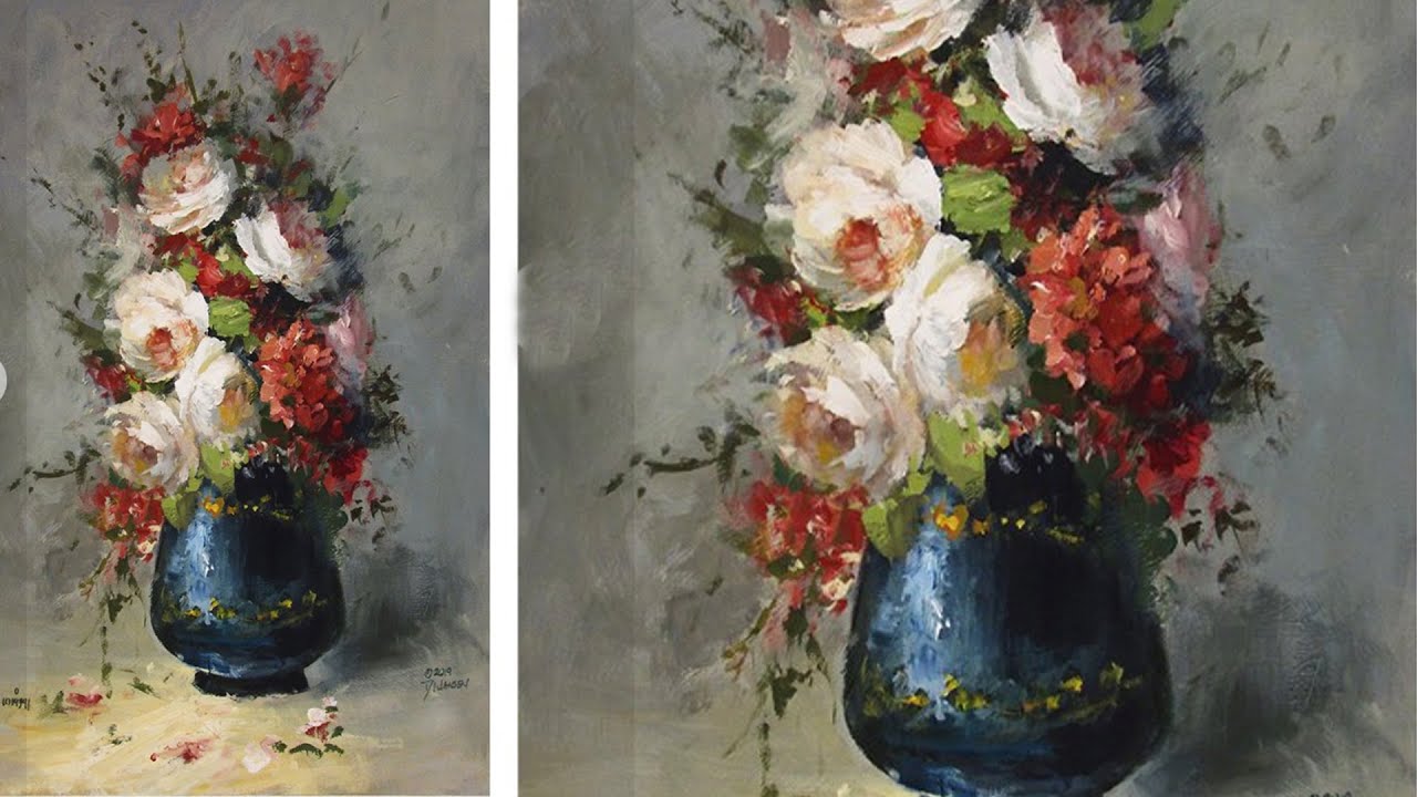 Painting a Warm Cool Flowers Composition