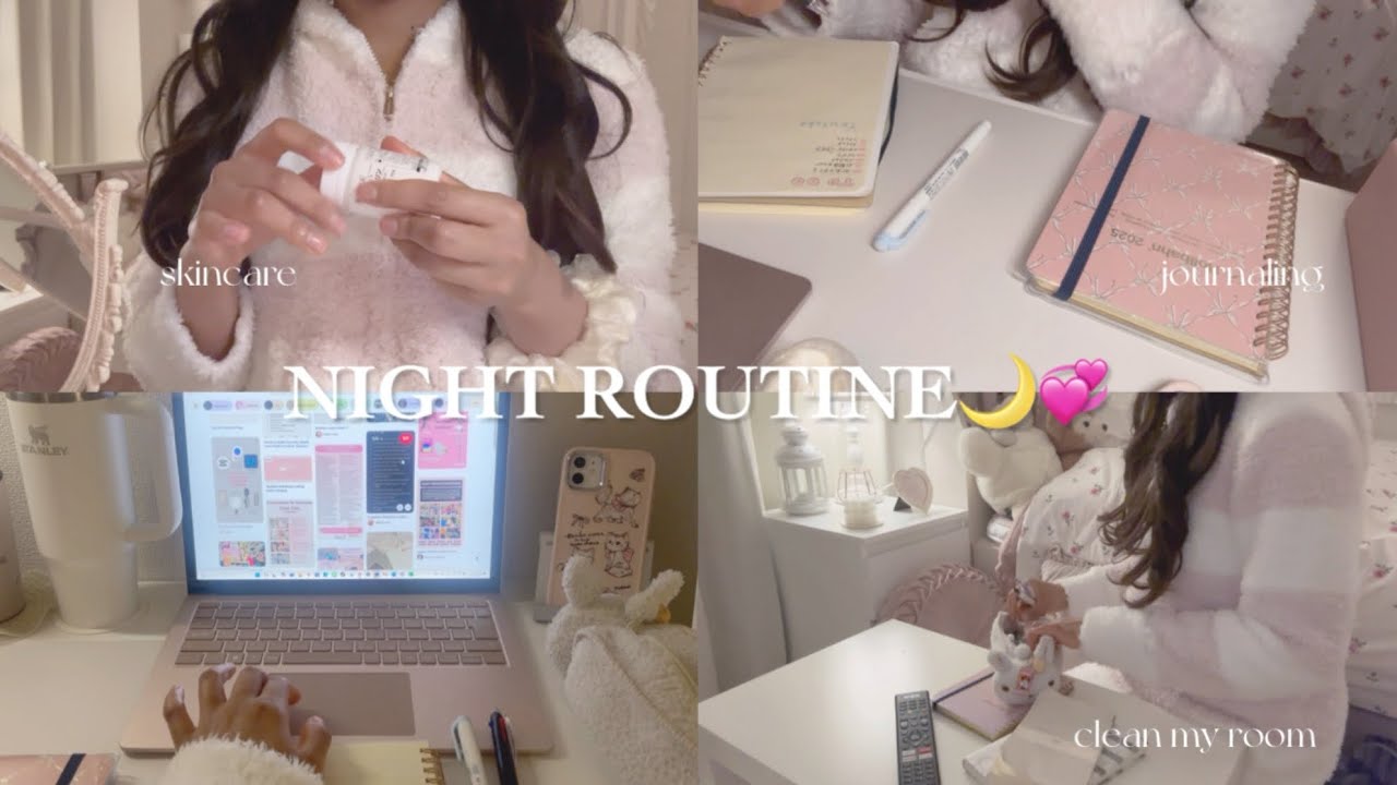 [ night routine ] 🌙💞productive night: study,workout , skincare , calming & cozy