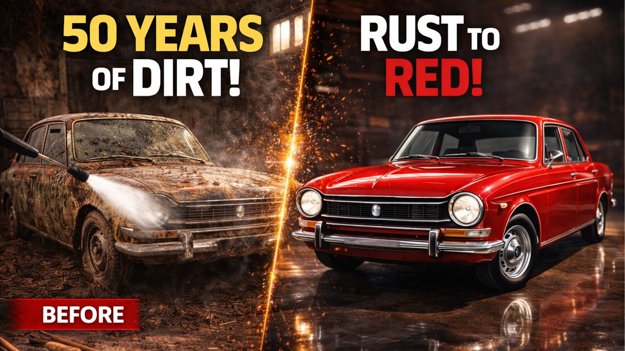 Forgotten 1970s Red Sedan Restoration | 30-Step Deep Cleaning Revival