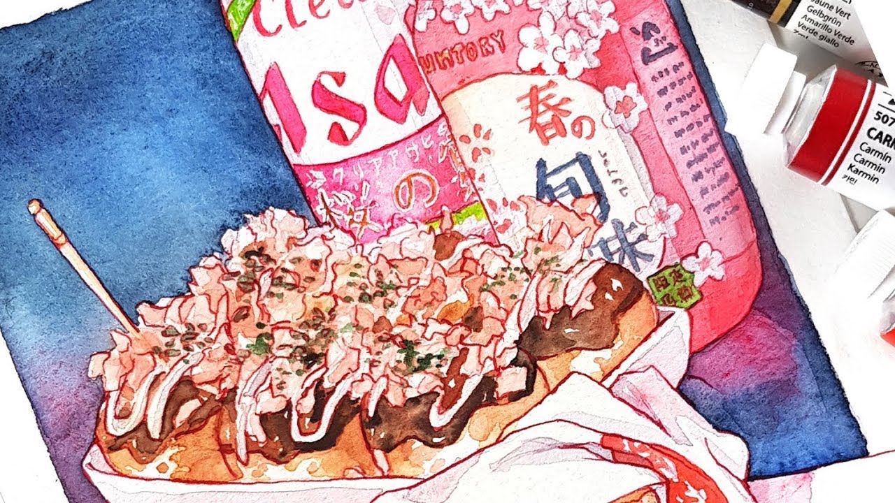 JAPANESE STREET FOOD - HUNGRY Watercolor series -