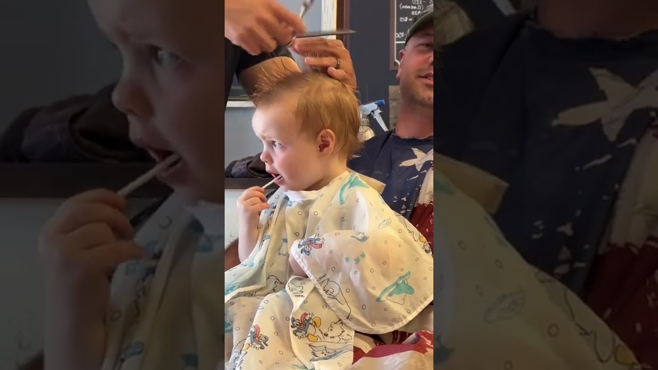Baby boy getting his first haircut!