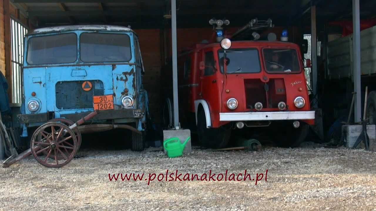 Jelcz 003 zimowe zmiany w garażu - przepalanie / starting the engine and parking the fire truck