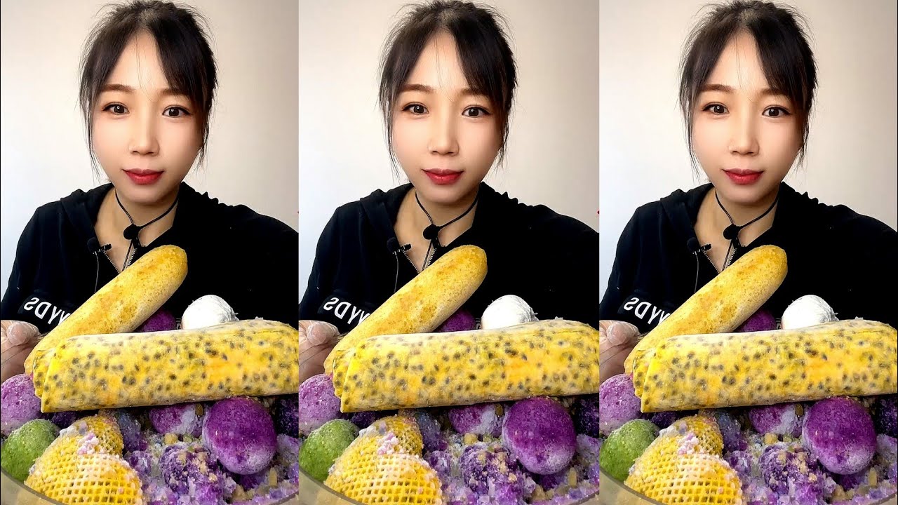 ASMR ICE EATING with PASSION FRUIT 