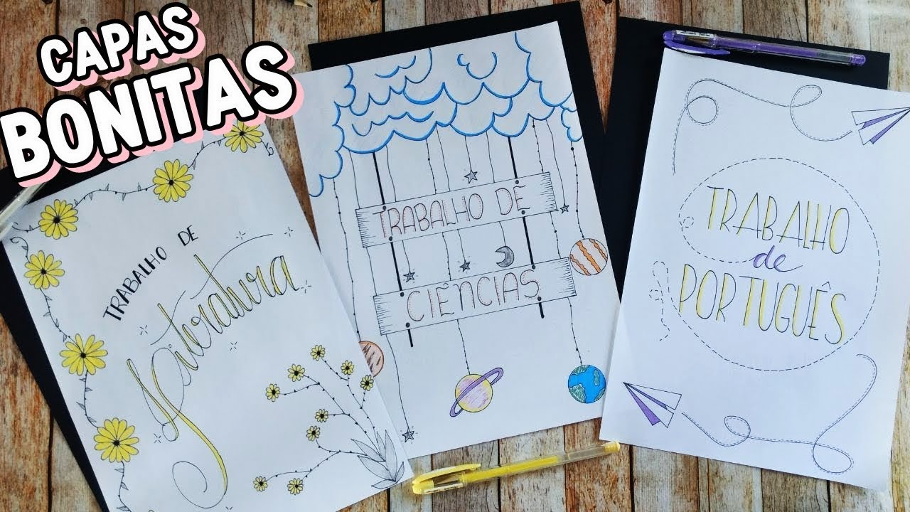 IDEIAS BONITAS PARA CAPAS DE TRABALHOS ESCOLARES #2