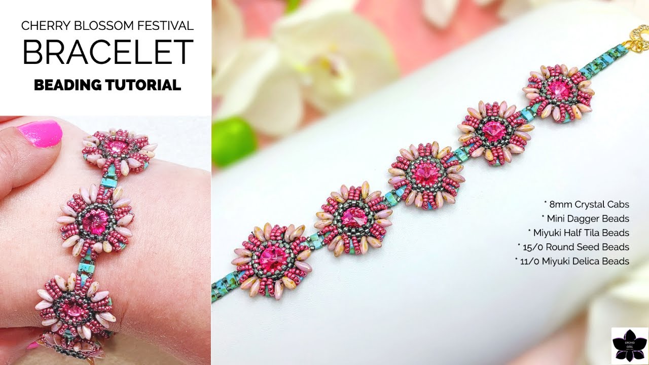Cherry Blossom Festival Beaded Bracelet Tutorial