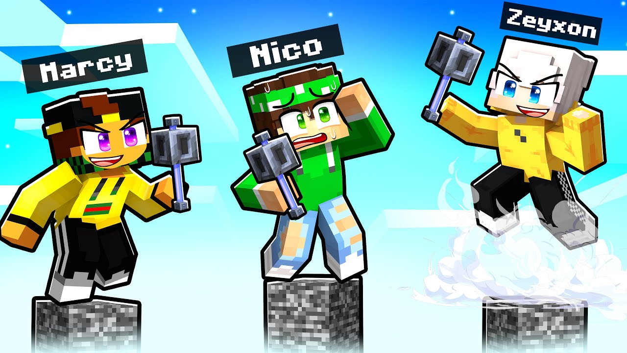 SOPRAVVIVI con le MAZZE su UN PILASTRO DI BEDROCK in MINECRAFT!
