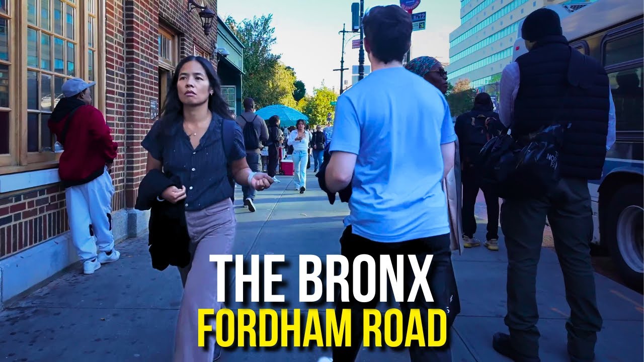Bronx Fordham Road Walking Tour | Crisp Autumn Day in NYC (4K Virtual City Walk)