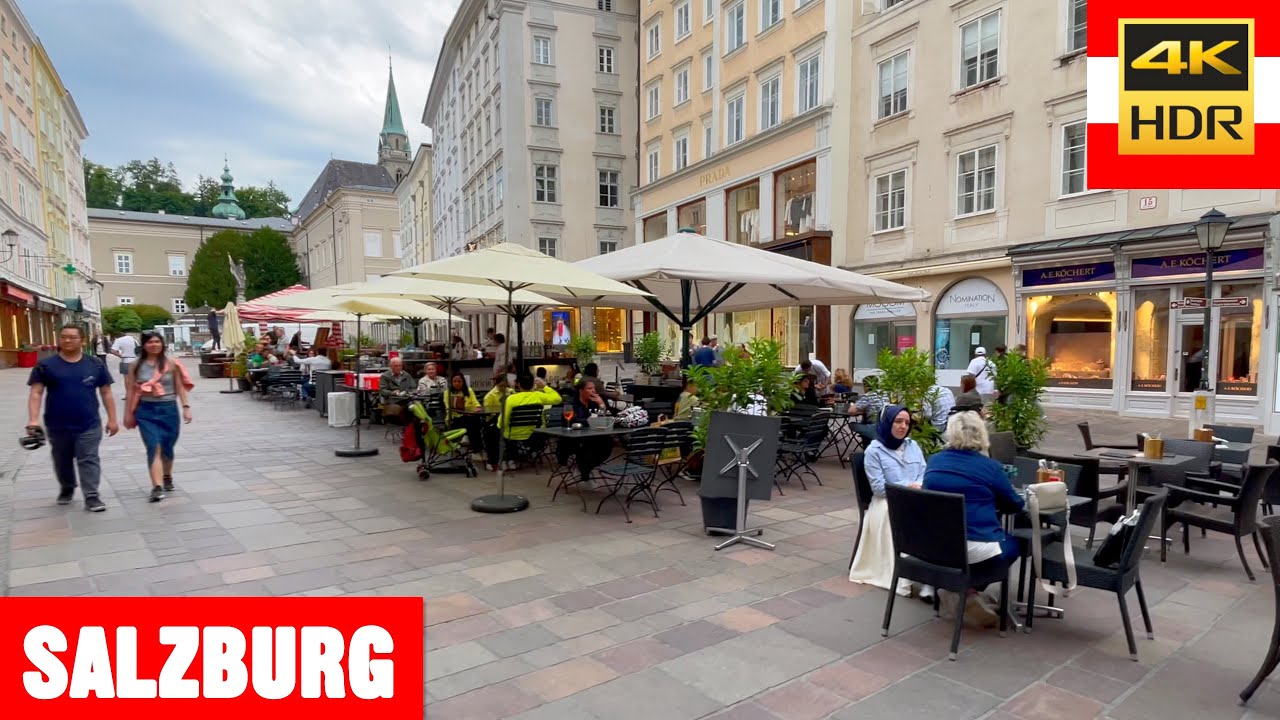 Salzburg Austria 🇦🇹 4K HDR Evening Virtual walking tour