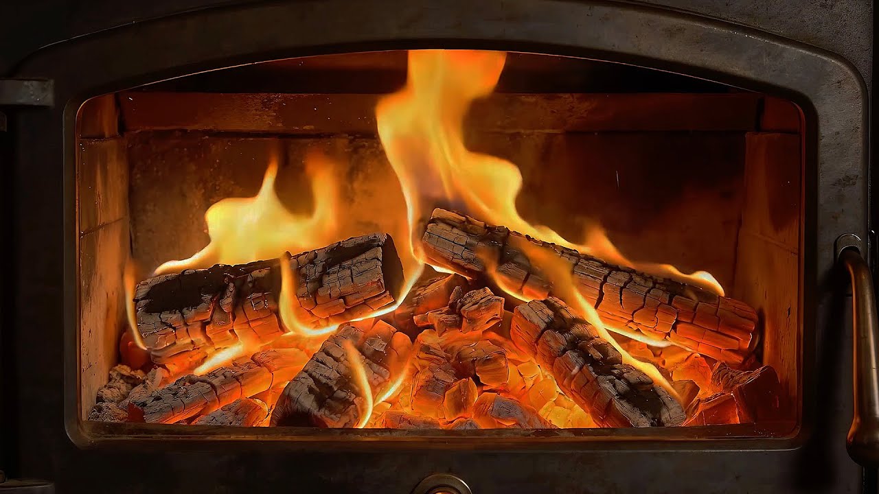 10 Hours Wood Stove Fireplace | Burning Logs & Crackling Fire for Deep Sleep | Warm Indoor Ambience