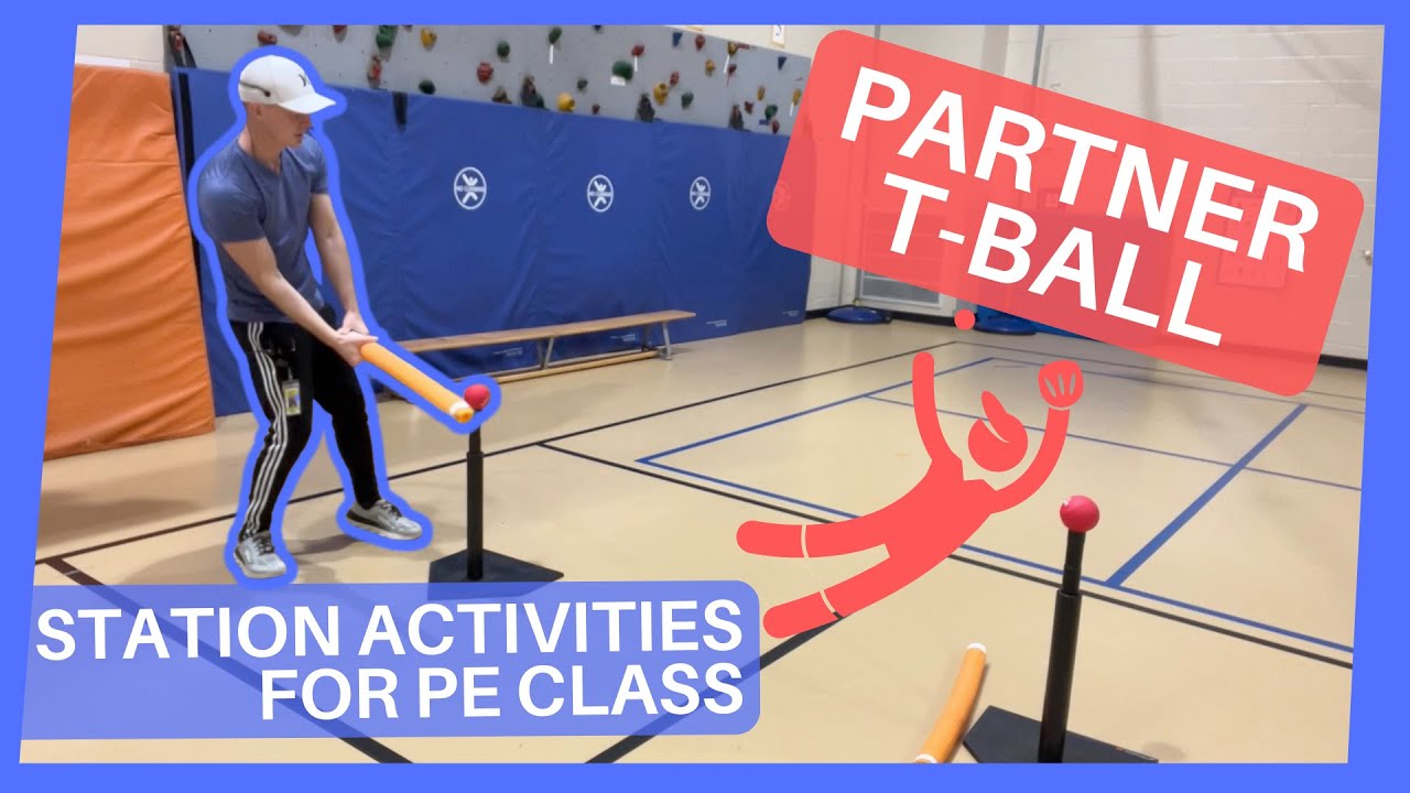 Partner T-Ball | Striking with Implements Stations for PE Class |