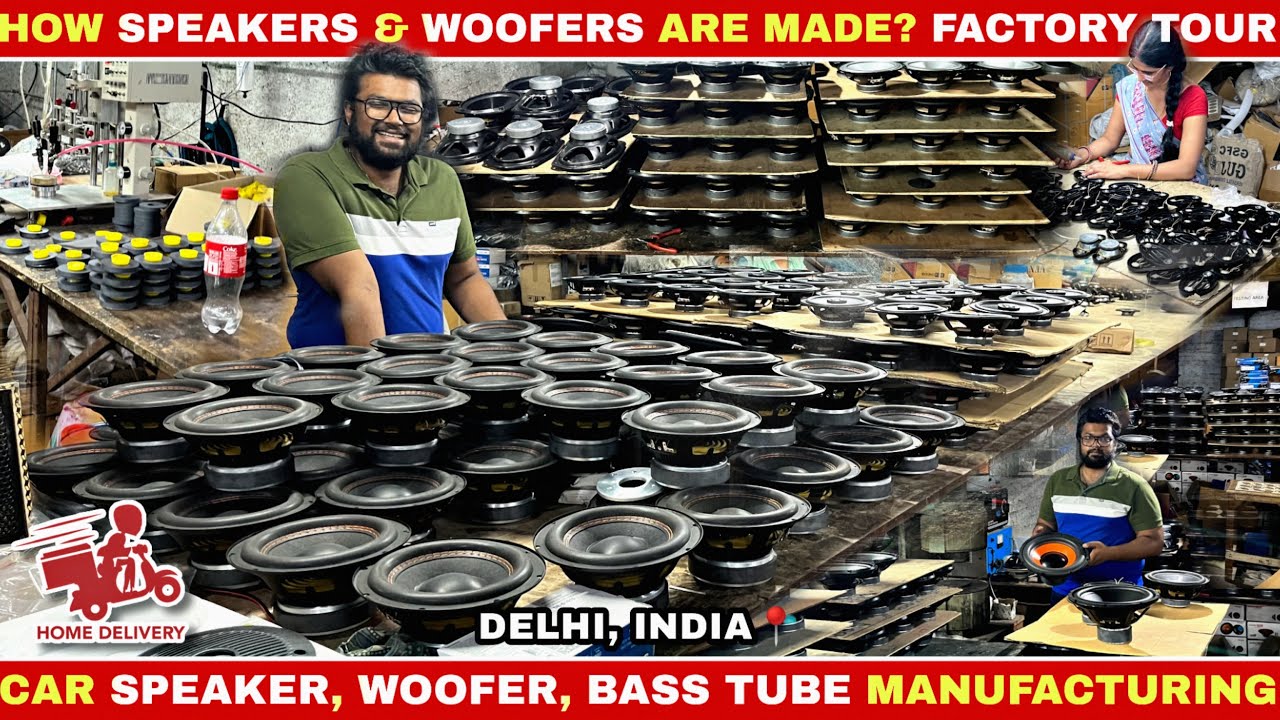 How Car speakers, woofers, bass tube are made in factory | ￼￼car accessories manufacturers, India📍