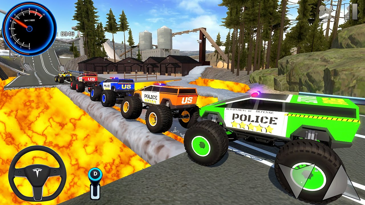 Juegos De Carros - Police Monster Trucks Impossible Driver #2 - Car Extreme Racing Android GamePlay