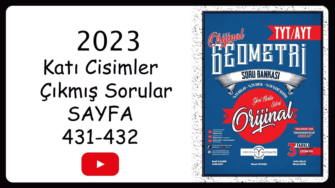 Orijinal Geometri Çıkmış Katı Cisim Soruları Sayfa 431-432