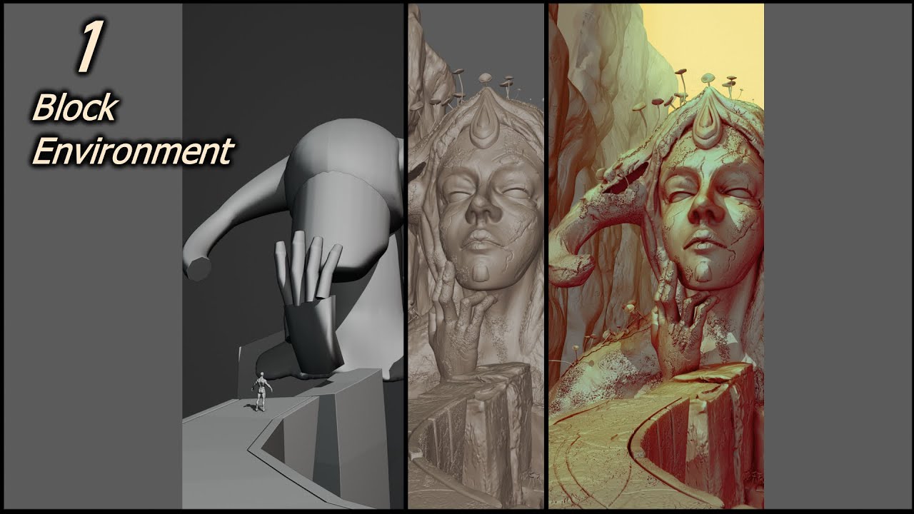 Blender Sculpt Environment: Part 1 - Blocking