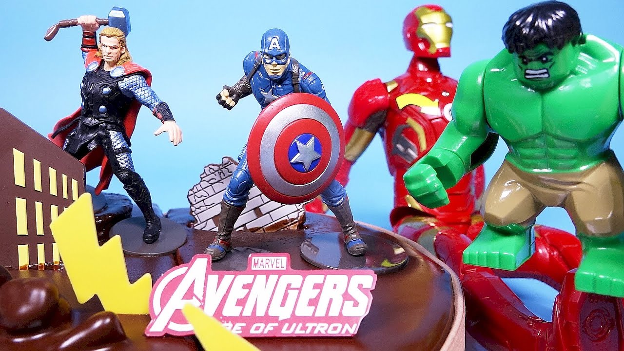 Avengers2 Cake 어벤져스 2 케이크 카봇 다이노포스 미니특공대 뽀로로 장난감 Avengers Hulk Iron man Thor on cake