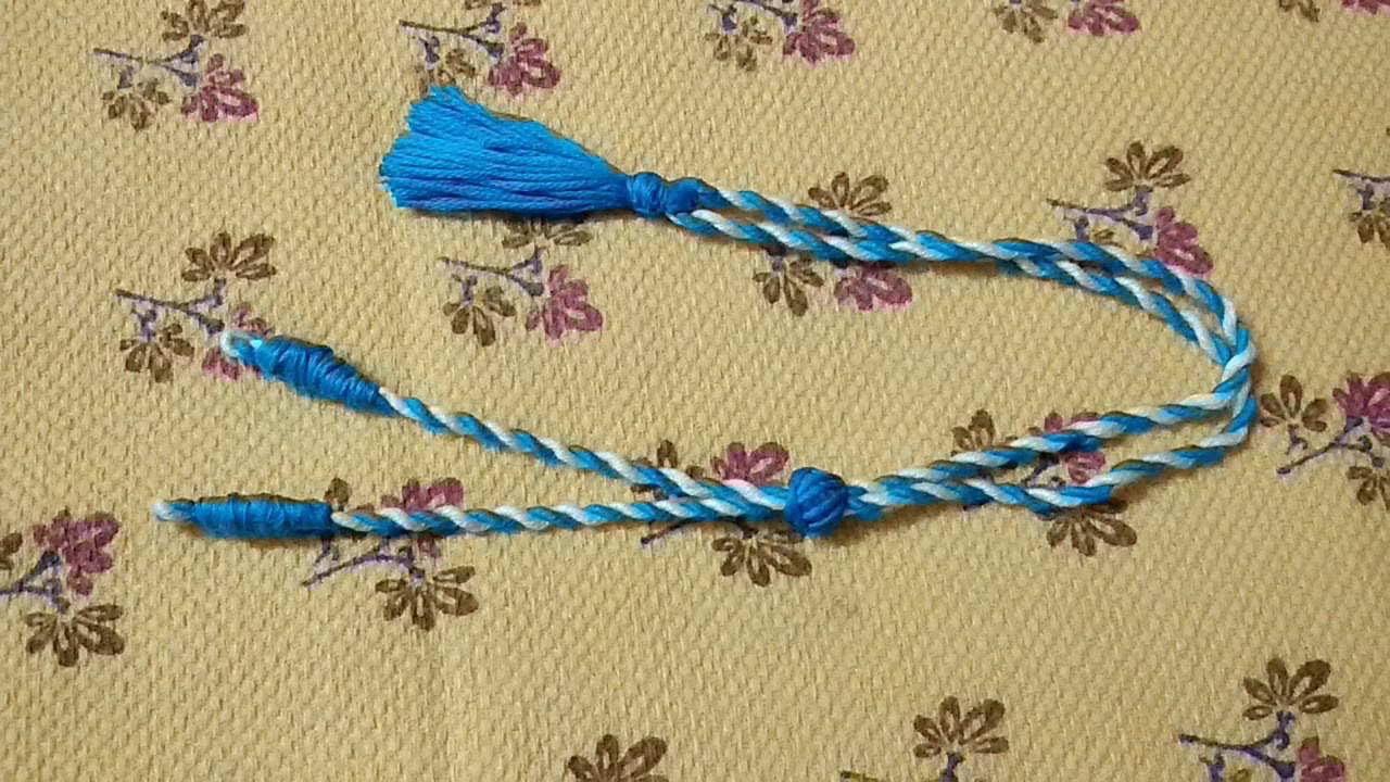 Double Colour Cotton Thread Necklace Back Rope Dori Making / Tutorial / DIY