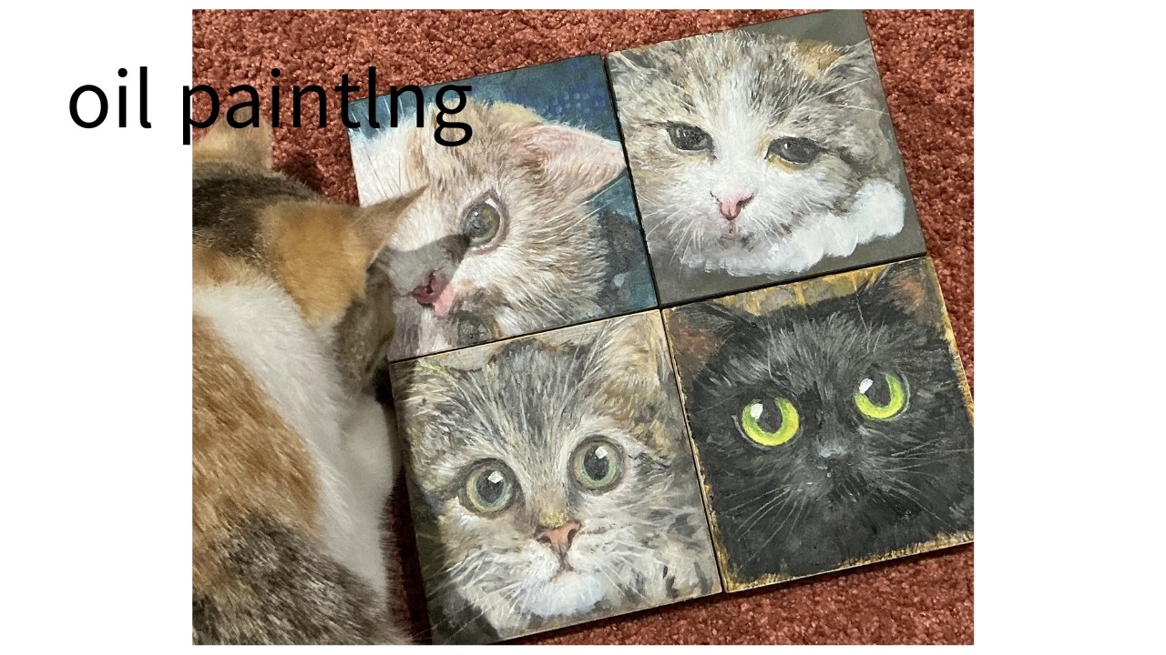 [Oil Painting] 미니 판넬' 10*10 #cat #art #painting #drawing #cute #고양이