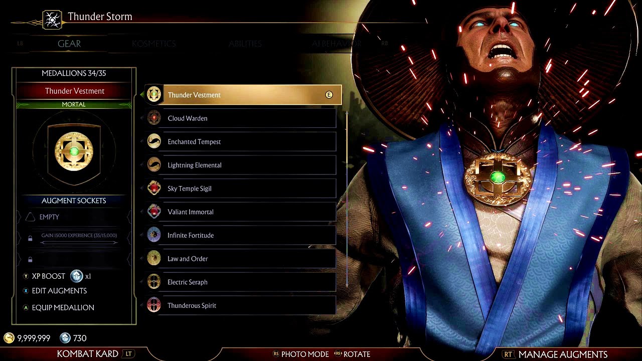 Raiden - Gear and Skins Showcase - January 2021 Update - Mortal Kombat 11 Ultimate