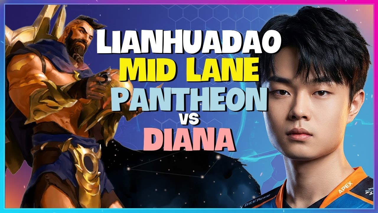 LianHuaDao Grandmaster Mid Lane Pantheon Execution and Roaming Strategy Engsub