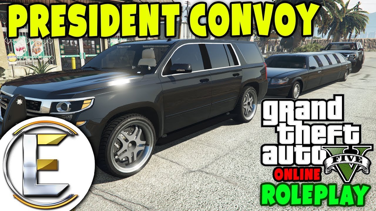 President Convoy | GTA 5 Roleplay - Presidential Tour 3 Bodyguards (GTA RP)