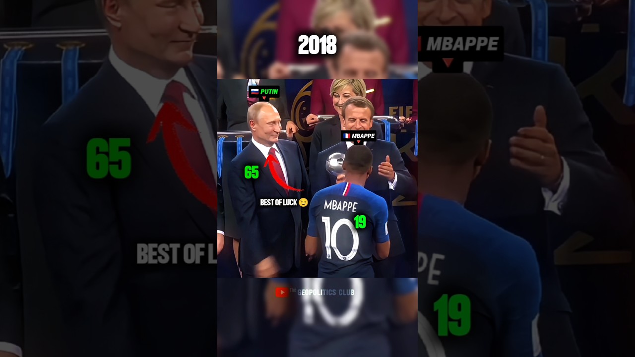The Day when PUTIN 🇷🇺 meets MBAPPE 🇫🇷 in FIFA WORLD CUP 2018 #putin #mbappe #fifaworldcup #shorts
