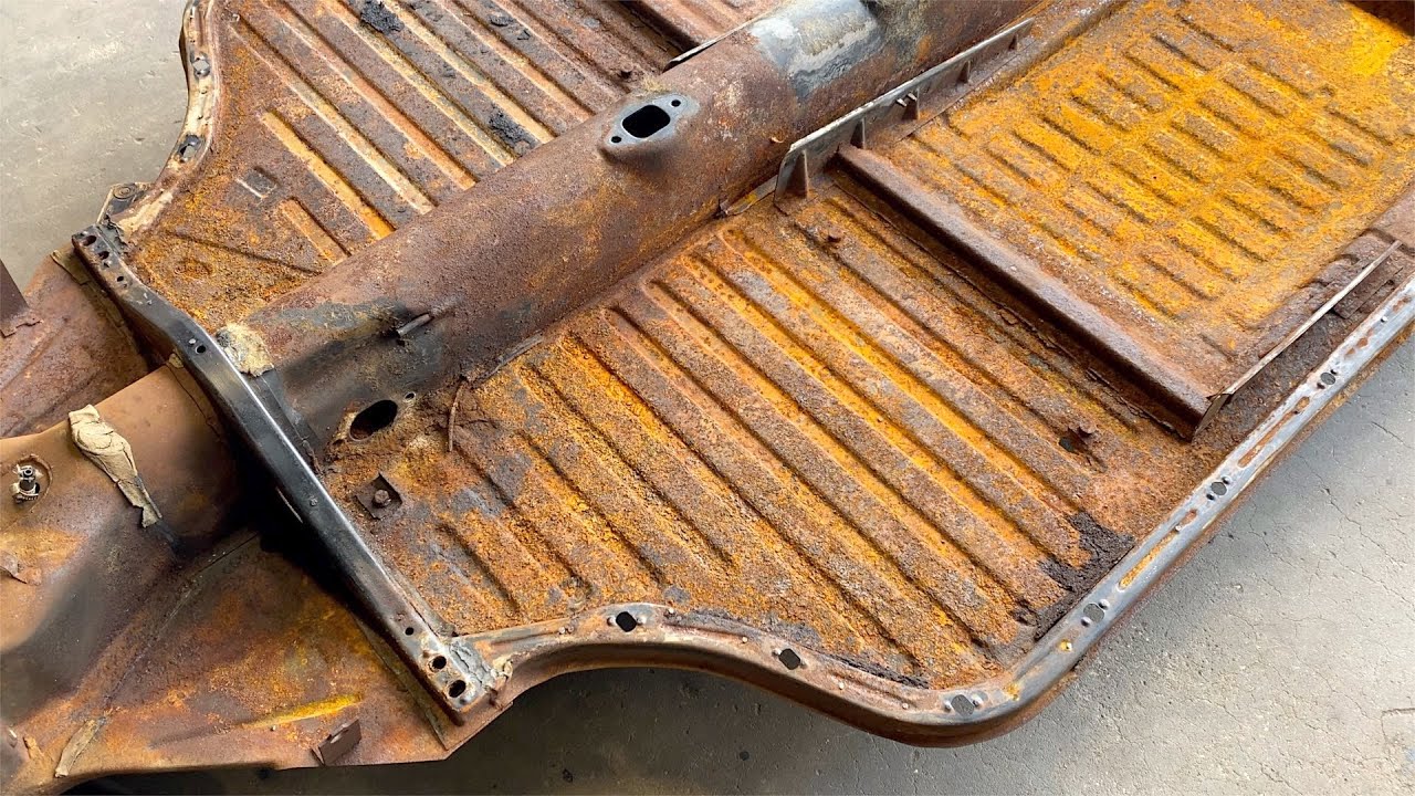 VW Karmann Ghia Restoration - Rusted floor pans removed! Day 5