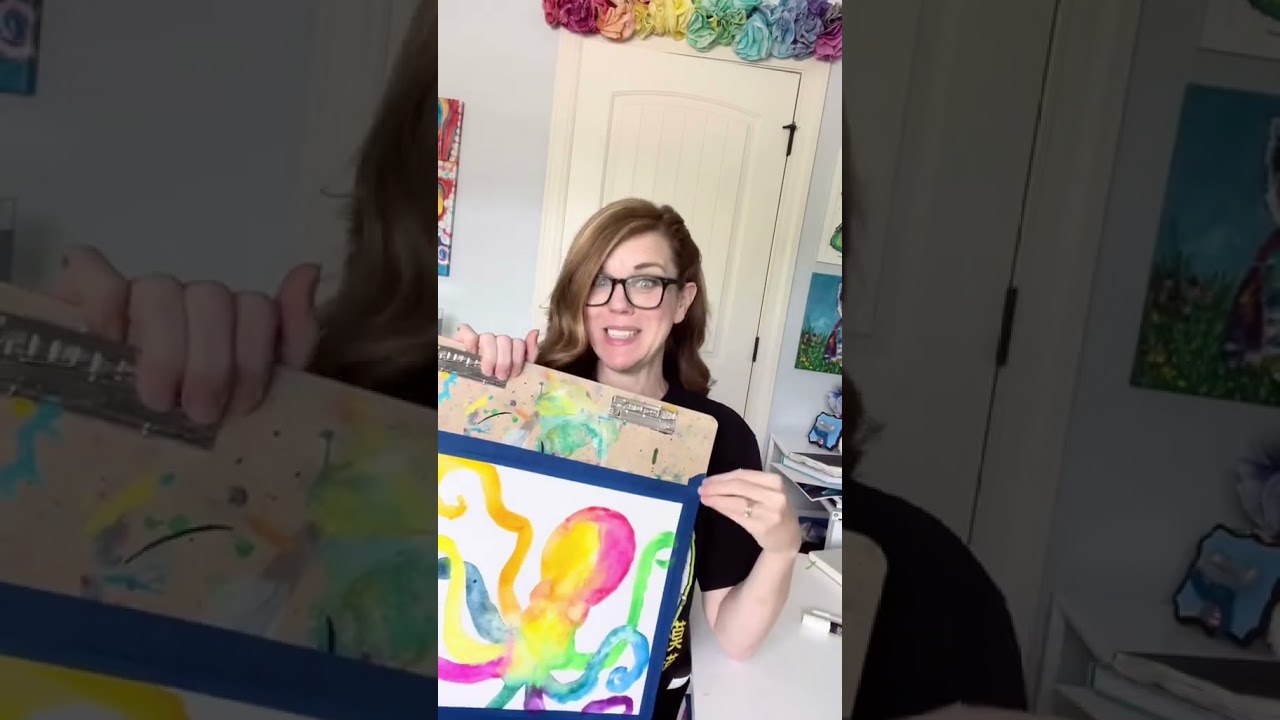 Как нарисовать акварельного осьминога #easyart #learnwatercolor #watercoloroctopus