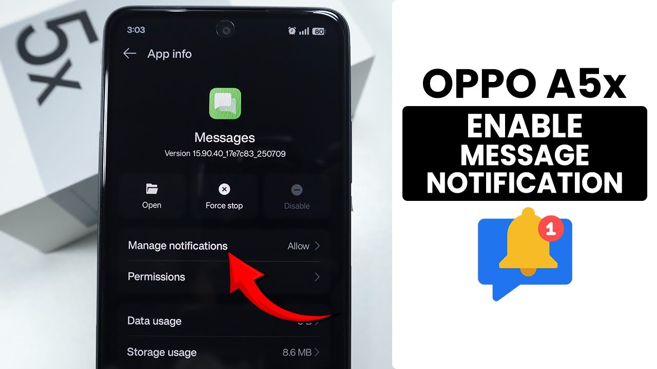 How to Enable Message Notification in Oppo A5x - Notification Setting