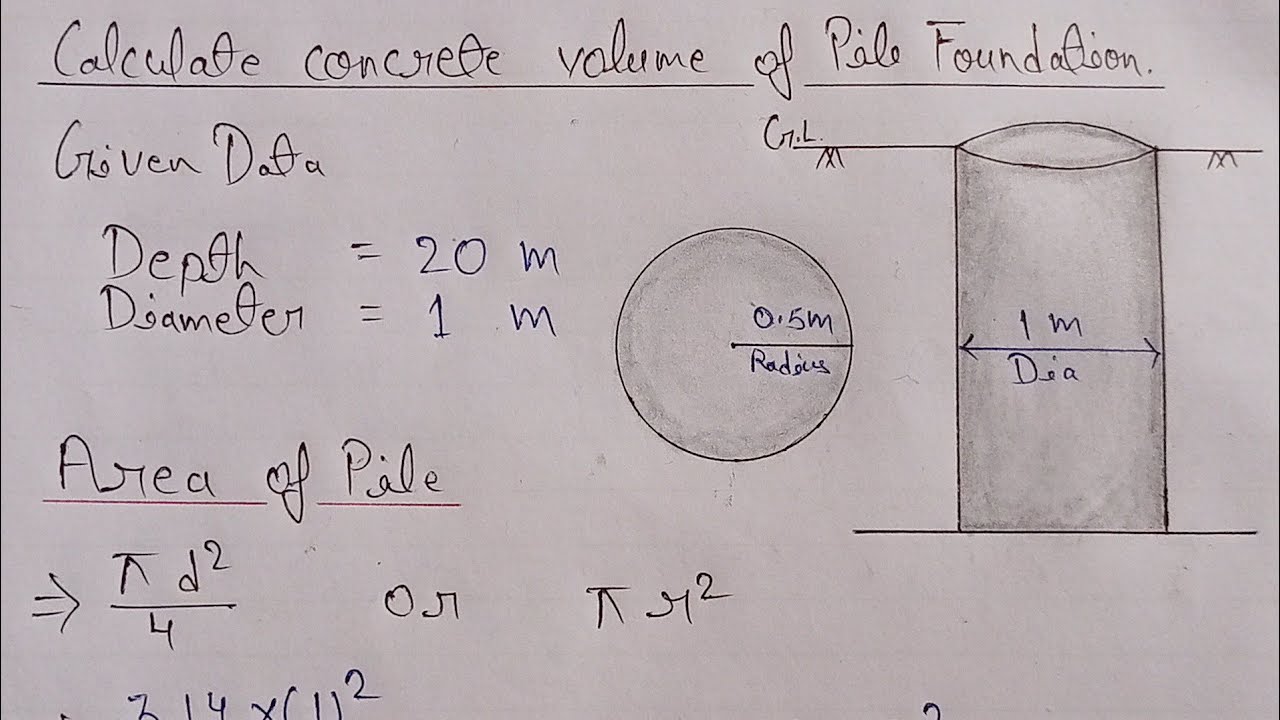 Calculate concrete volume of pile foundation | concrete volume calculation | Pile Foundation |