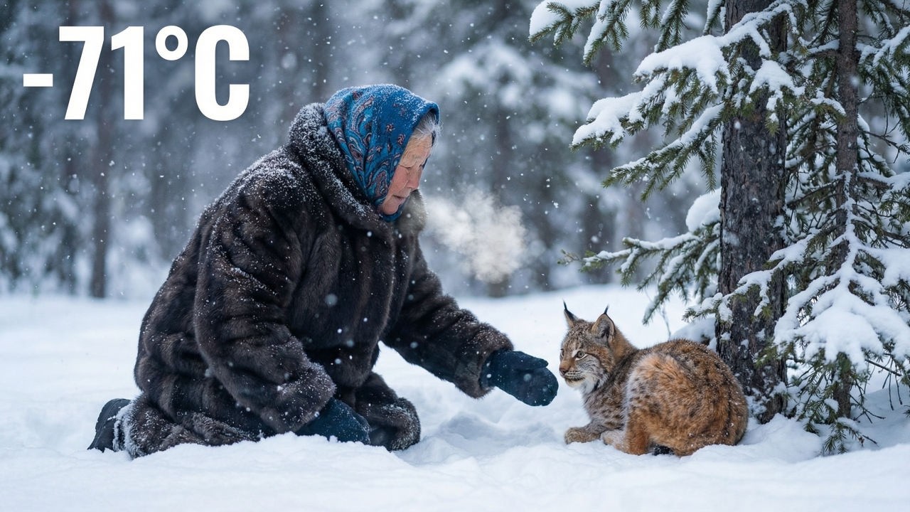 70-Year-Old Woman Rescues a Lynx in Deadly Winter in Siberia❄️
