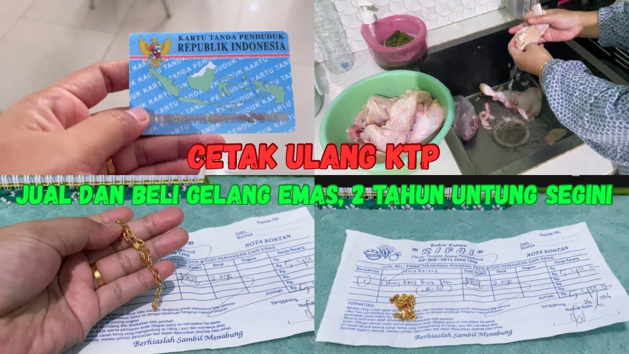 Rutinitas IRT || Cetak ulang KTP || Ke Pasar jual sekaligus beli gelang lagi ||