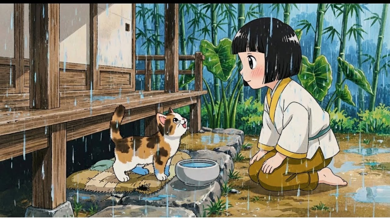 Nostalgic Rain, Warm Home 🏠 懐かしい雨と家｜Ghibli Style Piano Music
