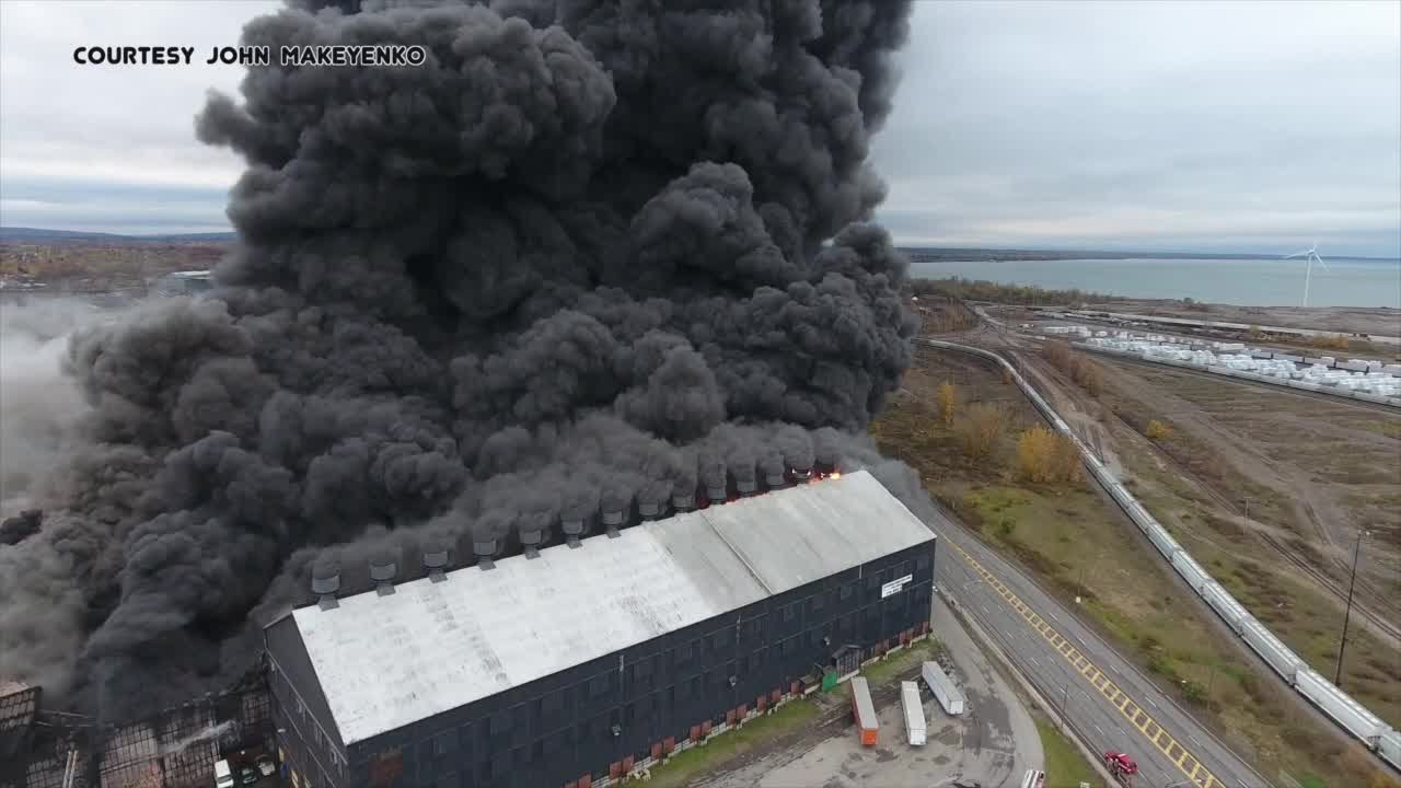 1110 Lackawanna Fire Drone Video