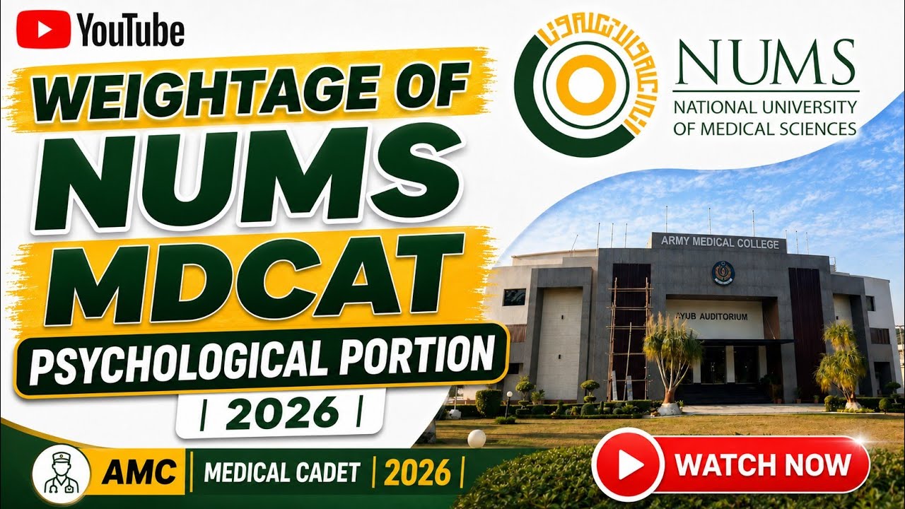 NUMS MDCAT Psychological Portion | Weightage and Importance revealed | NUMS MDCAT 2026