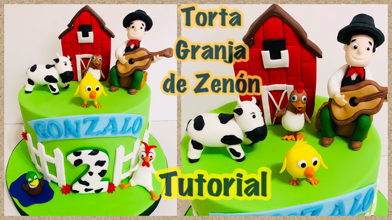 Granja de Zenón Pastel con modelados ( Tutorial decoración fondant)