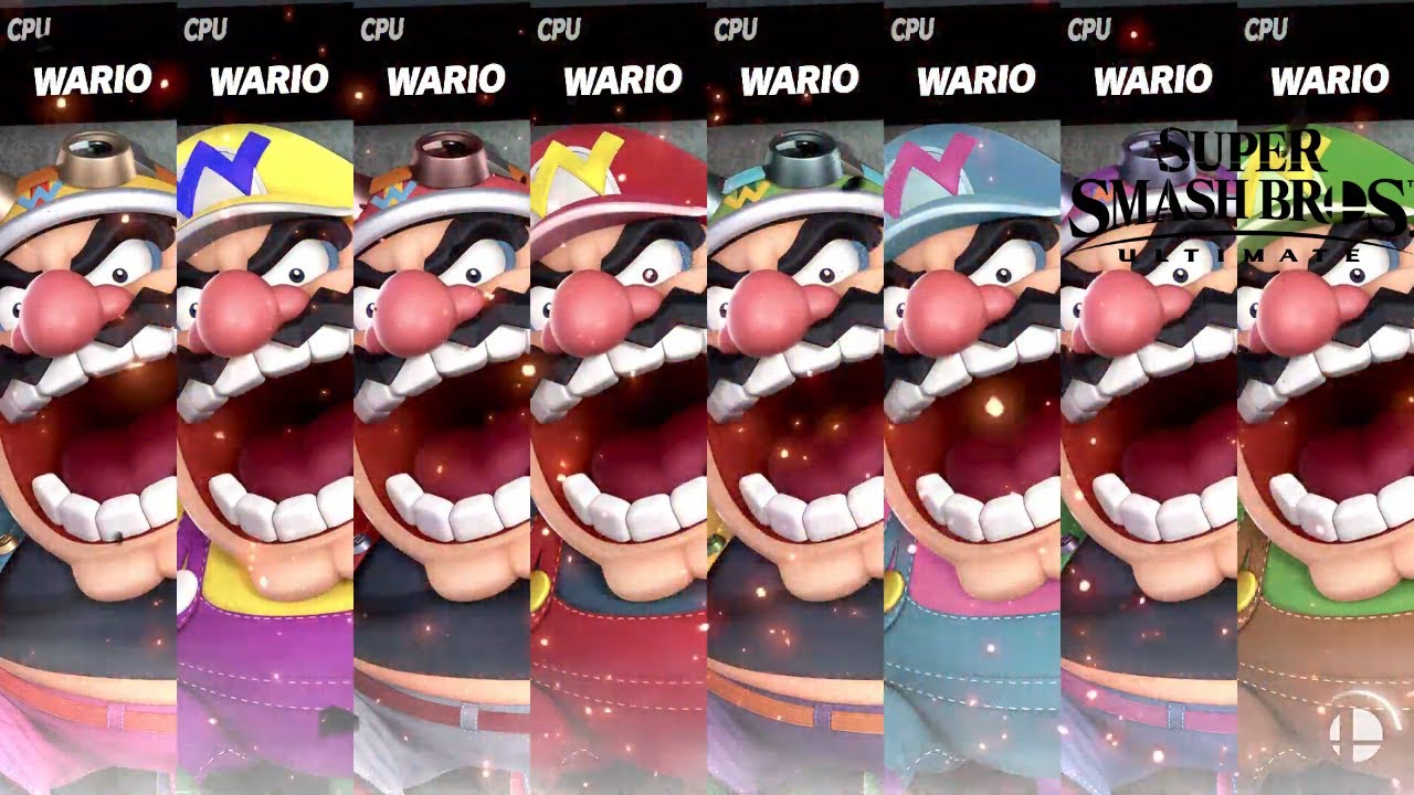 Super Smash Bros Ultimate All Wario Costume Gameplay!
