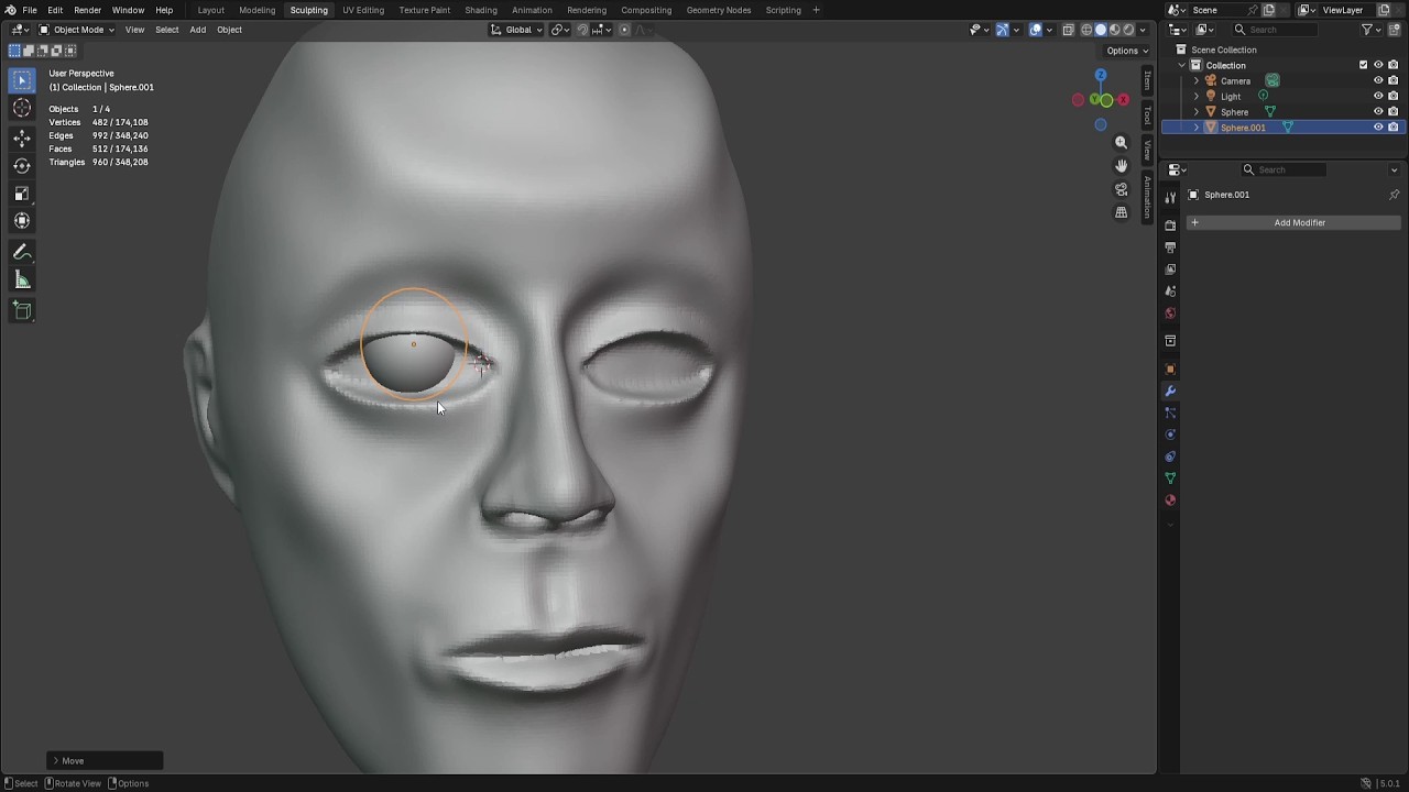 3d sculpting face blender 