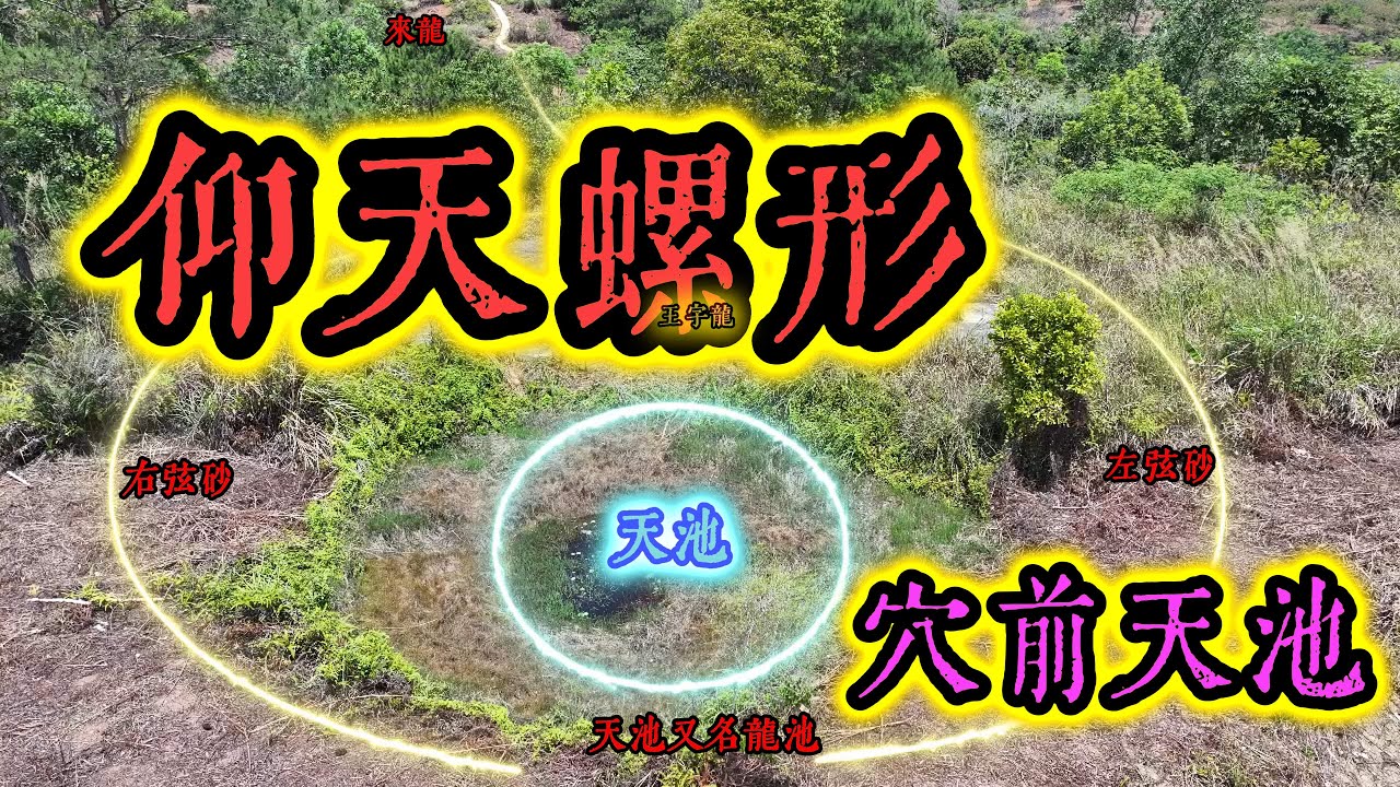 仰天螺形——穴前带天池，水聚天心，大富之地