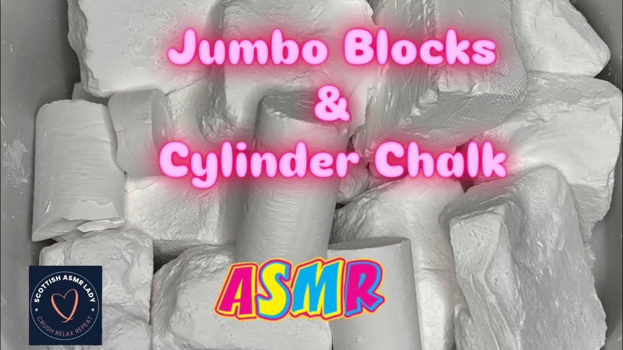Jumbo Blocks, Chunks and Cylinder Gym Chalk Crush. ASMR