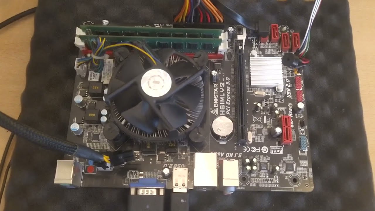 Тест и запуск материнской платы LGA1155 Biostar H61MLC+ тест для авито объявление HARD SALE