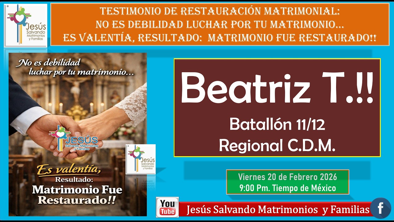 Testimonio Restauracion Matrimonial: Beatriz T. No Es Debilidad Luchar Por Tu Matrimonio!