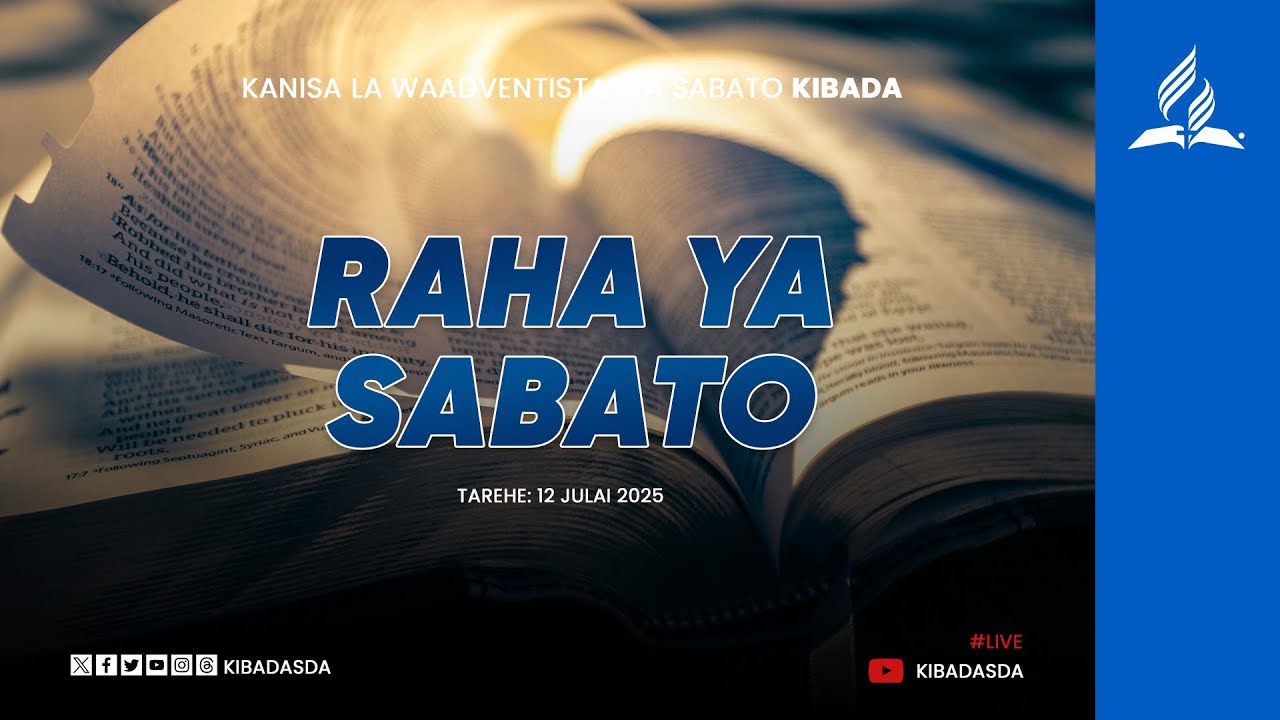 🔴#LIVE:Raha ya Sabato - Ibada ya Sabato || Mch. Shemu Kitundu || 12.07.2025 || Kibada SDA Church