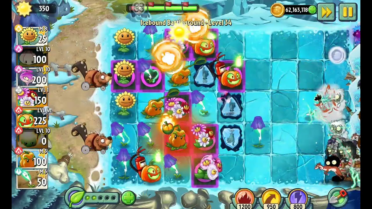 Plants Vs Zombies 2: Ледяное поле битвы | Уровни 32, 33, 34 #зомби #plantsvszombies #pvz #прыжок