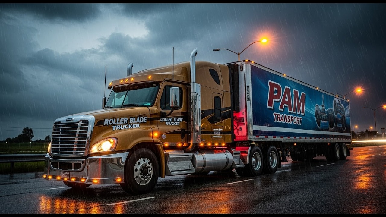 PAM TRANSPORT BRAND NEW TRAILER GETS 820 MILE RUN, PAM TRANSPORT NEW LOGO