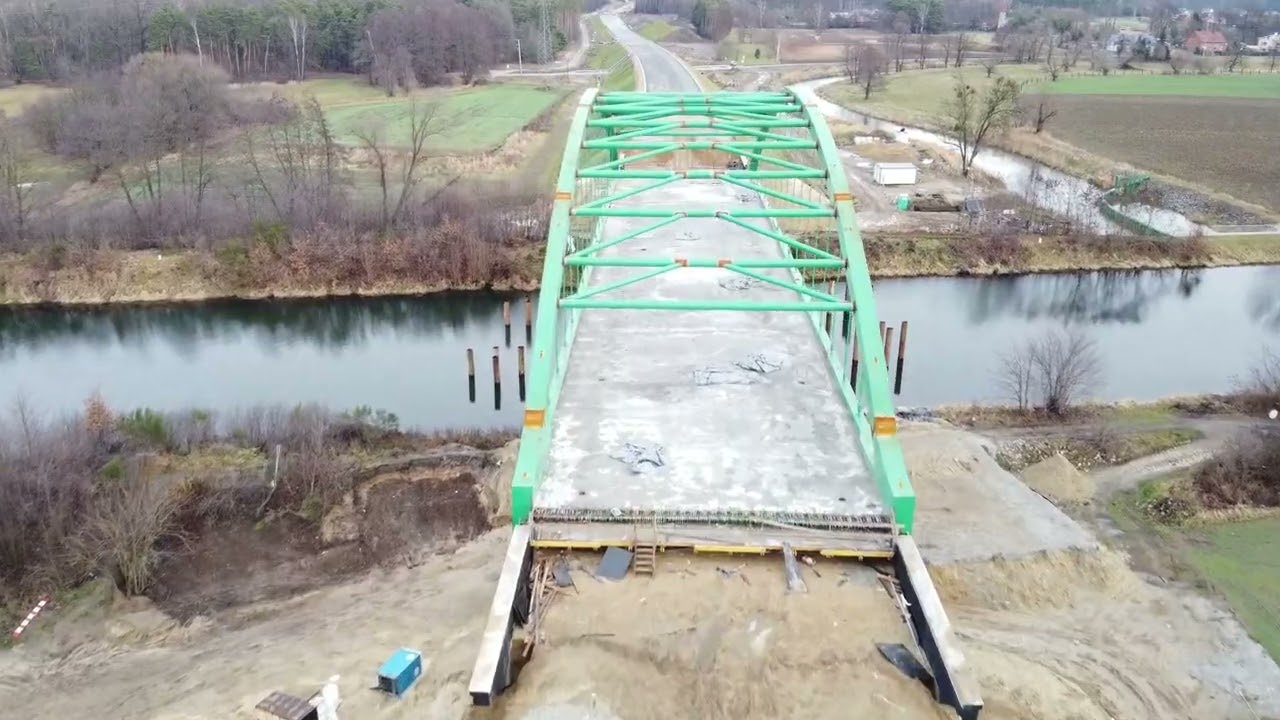 Kędzierzyn-Koźle obwodnica w budowie 2022 styczen ... DJI Mini 2 kolizja z linia wysokiego napięcia