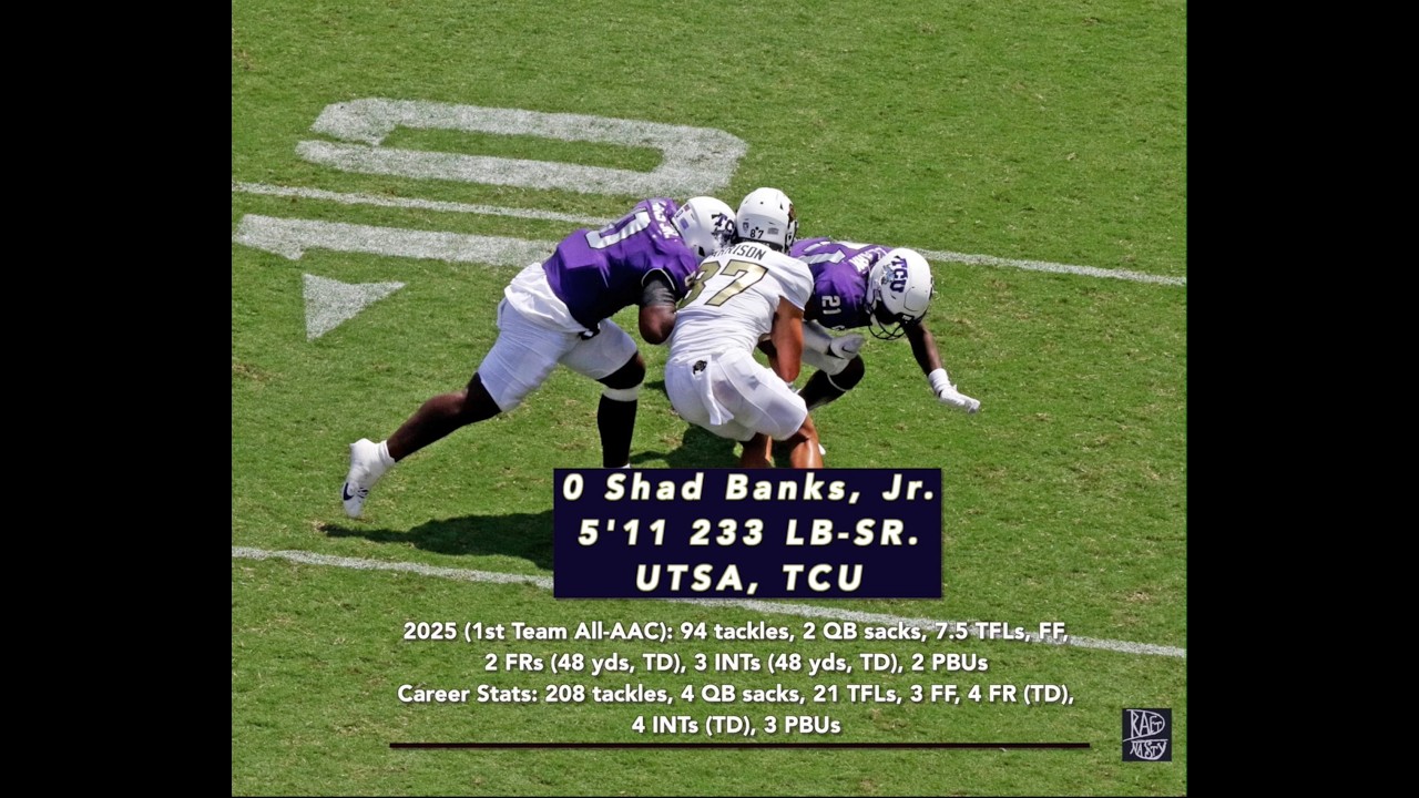 UTSA LB Shad Banks: Contact-driven | Career rewind back to TCU | 2026 NFL Draft