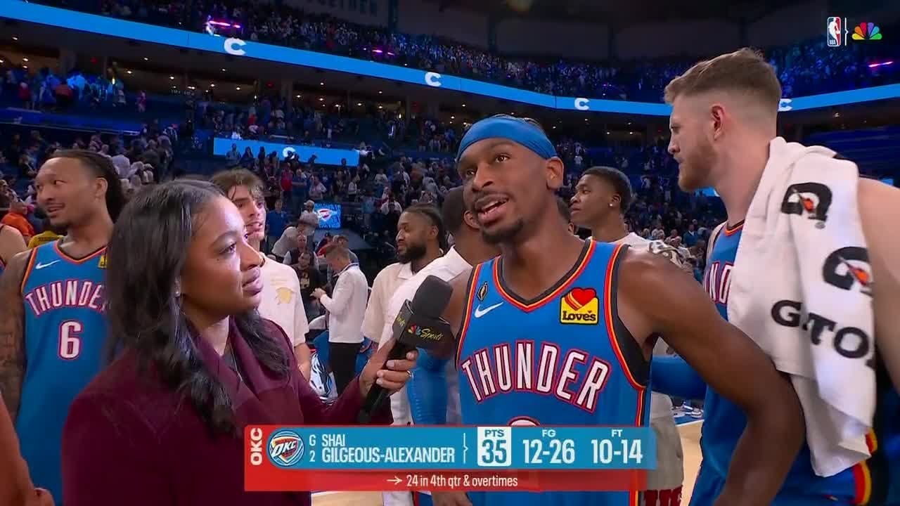 Shai Gilgeous-Alexander reacts to dropping 35 PTS in OKC's 2OT win vs. Rockets | NBA on ESPN
