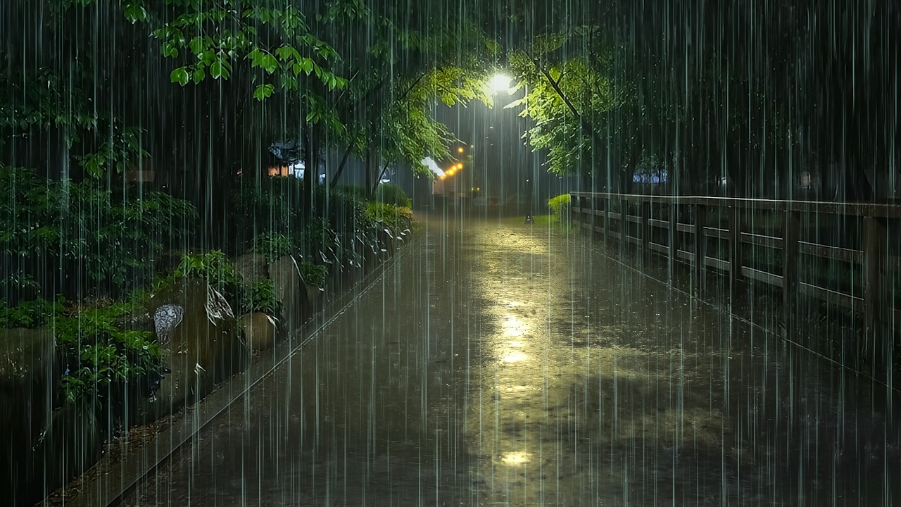 Overcome Insomnia to Sleep Instantly with Heavy Night Road Rain | ASMR Relaxing Rain